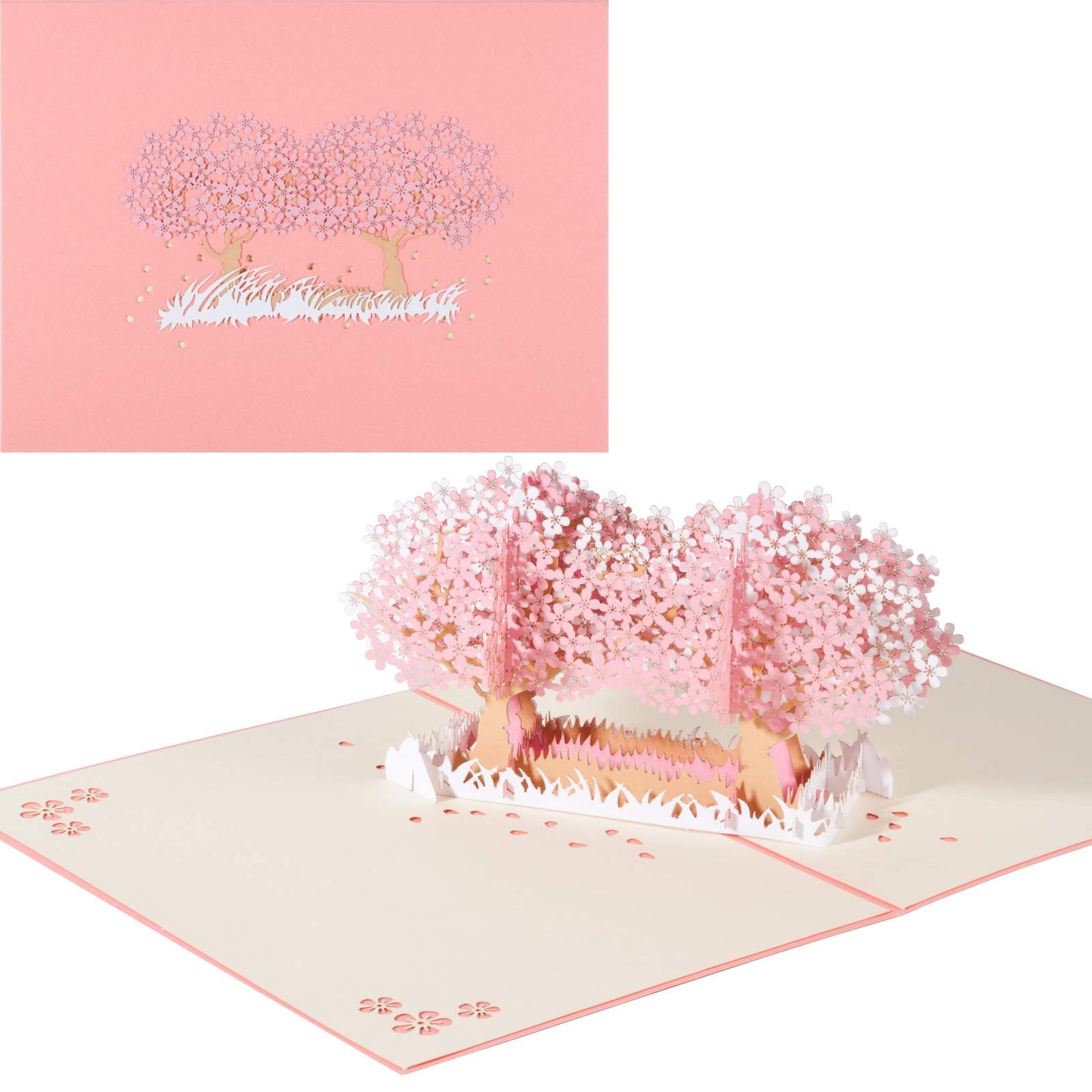 Bajo el cerezo – Tarjeta 3D romántica con flor de sakura