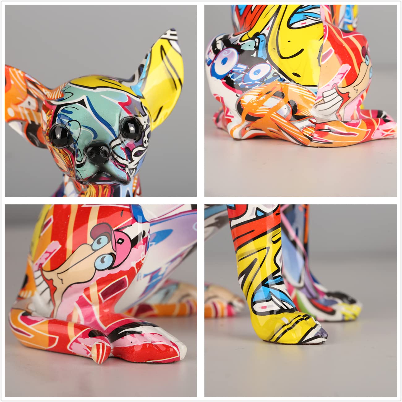 Escultura perro Chihuahua graffiti – Color que ladra con estilo