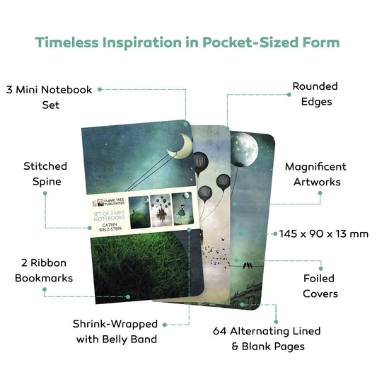 Set 3 mini libretas Alicia – Escribe en el país de las ideas