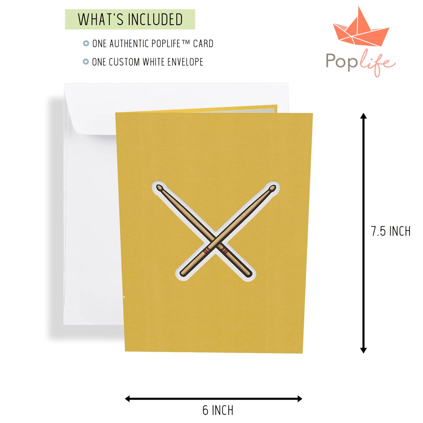 Tarjeta pop-up batería – Ritmo en 3D al abrirla