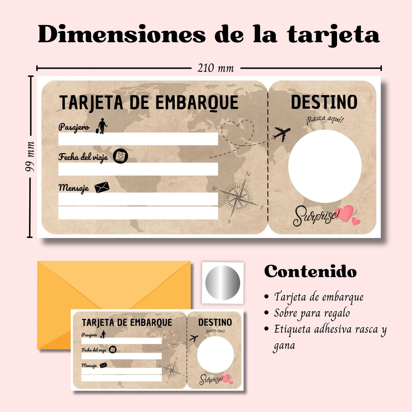 Tarjeta sorpresa de viaje – Rasca el destino y haz las maletas