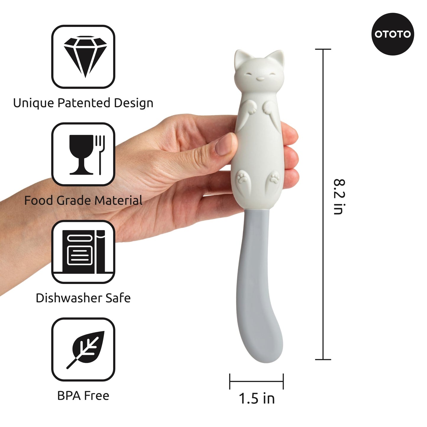 El gato untador - Cuchillo de mantequilla con forma de gato
