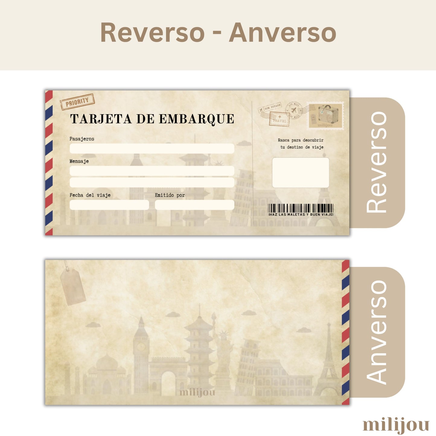 Tarjeta rasca viaje sorpresa – Para escapadas en pareja