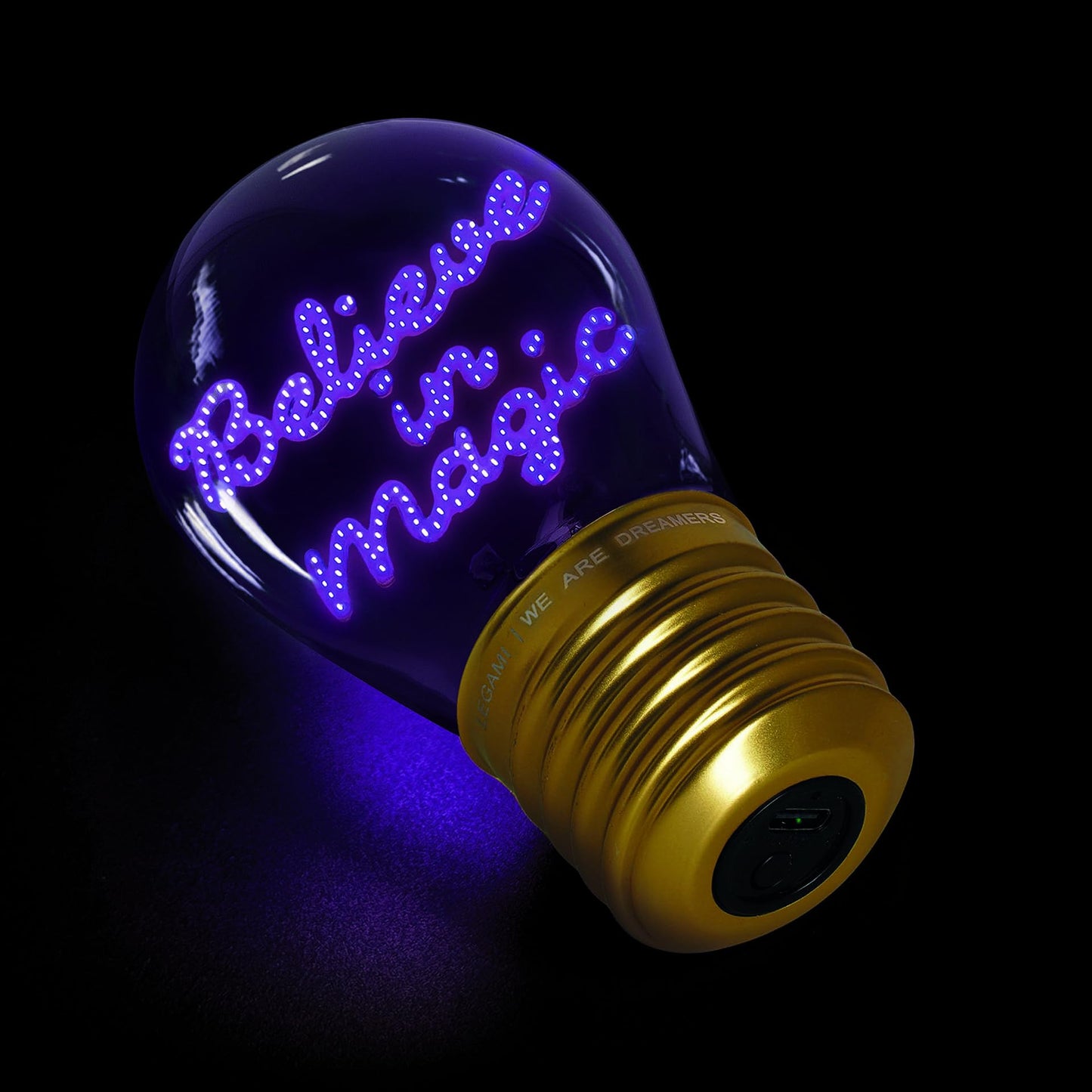 Lámpara bombilla “Believe in Magic” – Un toque de luz y fantasía para tu escritorio