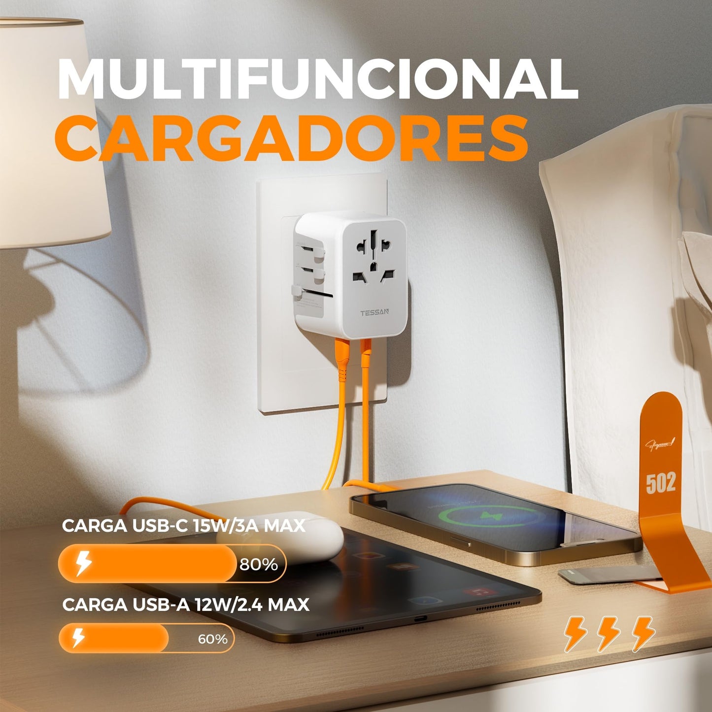 Adaptador universal – Enchufa todo, en cualquier parte