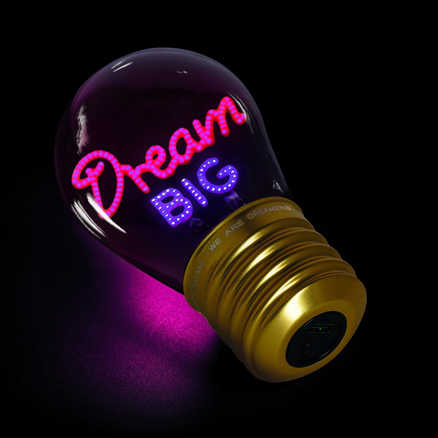 Lámpara bombilla “Dream Big” – Luz suave para grandes ideas
