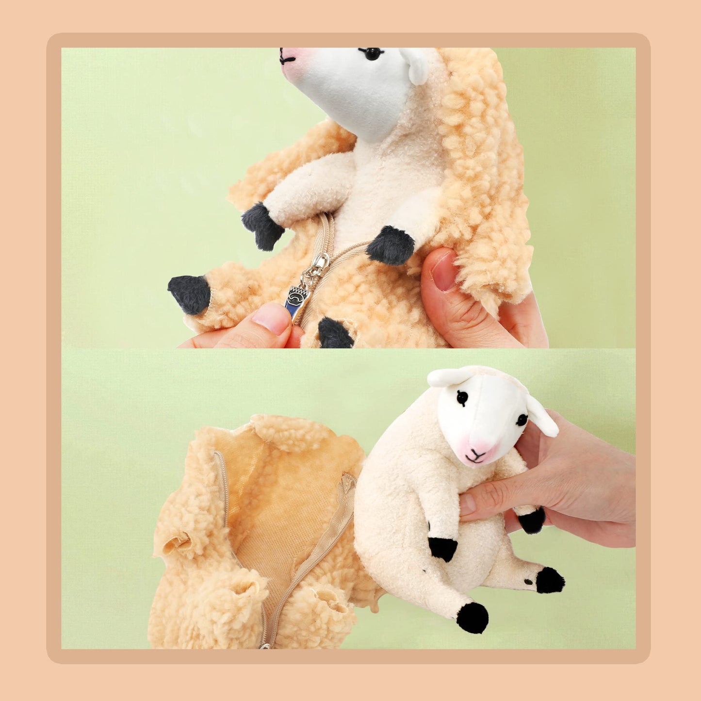Peluche oveja desmontable – Una caricia que muda de lana