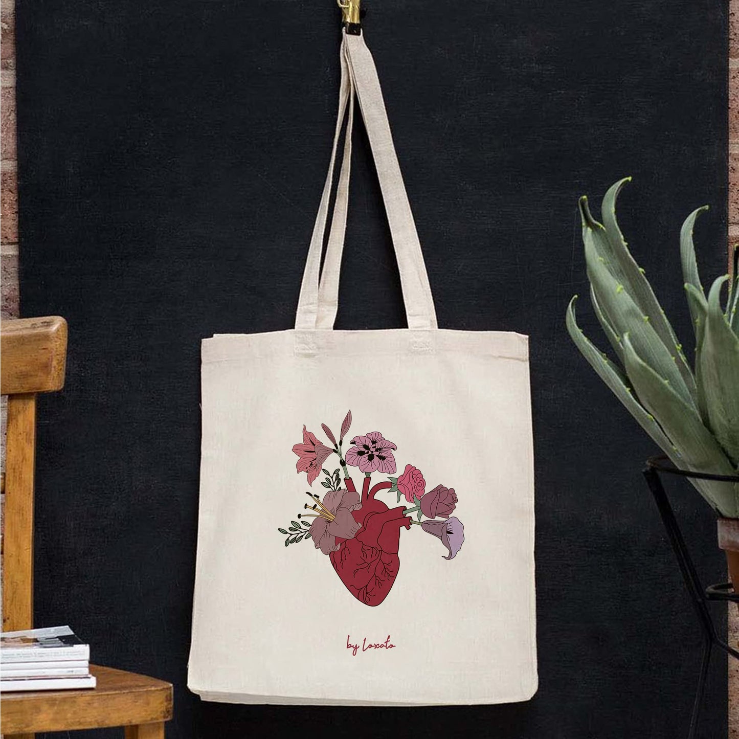 Corazón botánico – Tote con alma floral