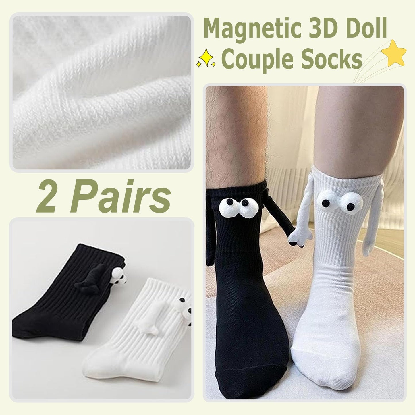 Calcetines de pareja magnéticos – Unidos de la mano... literalmente