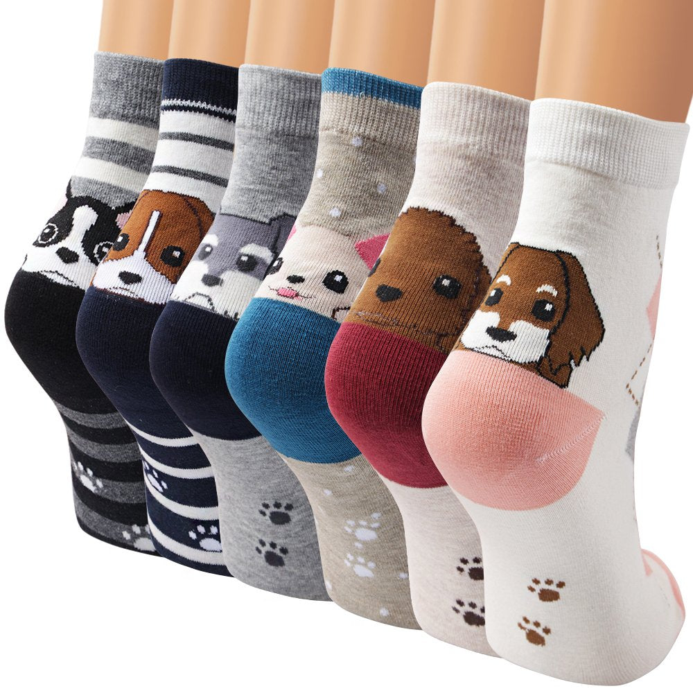 Setc calcetines perrunos – Calcetines con huellitas y perretes felices