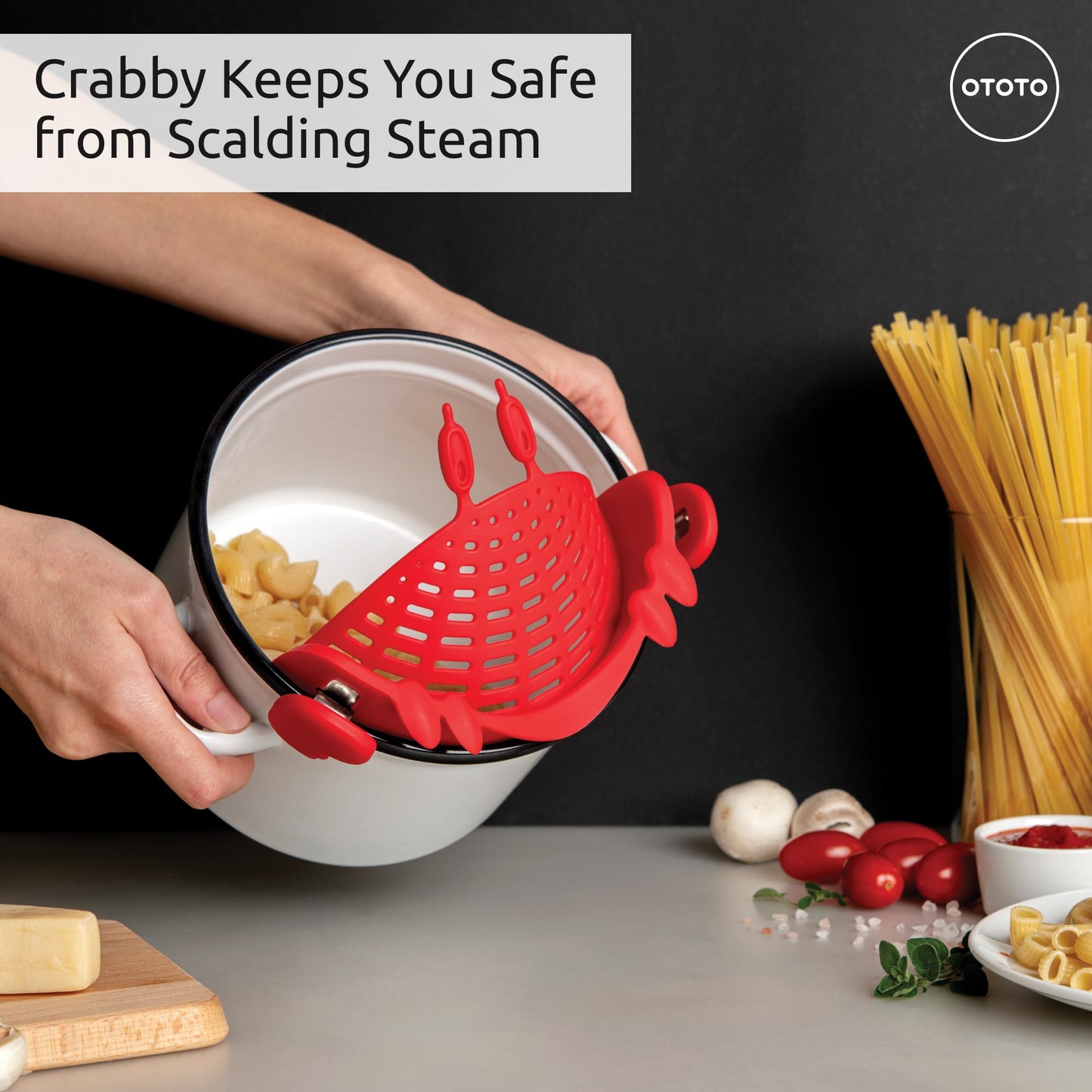 Colador Crabby – El cangrejo que atrapa la pasta al vuelo
