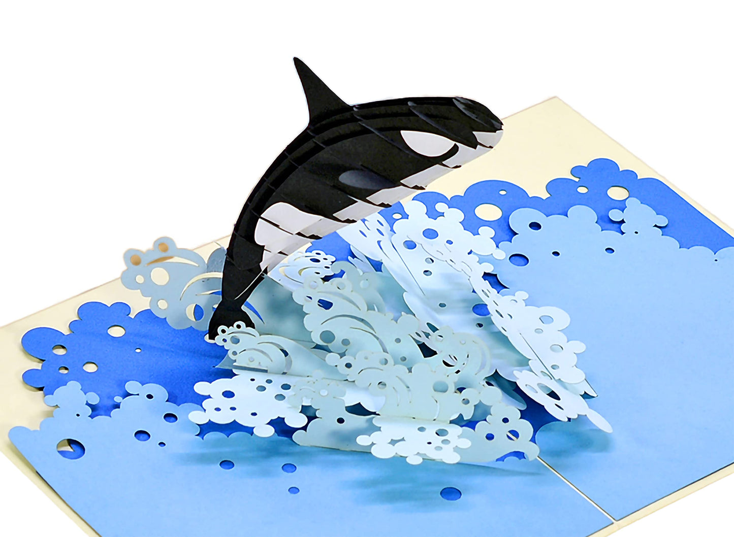 Tarjeta 3D Orca – Salto de libertad sobre las olas