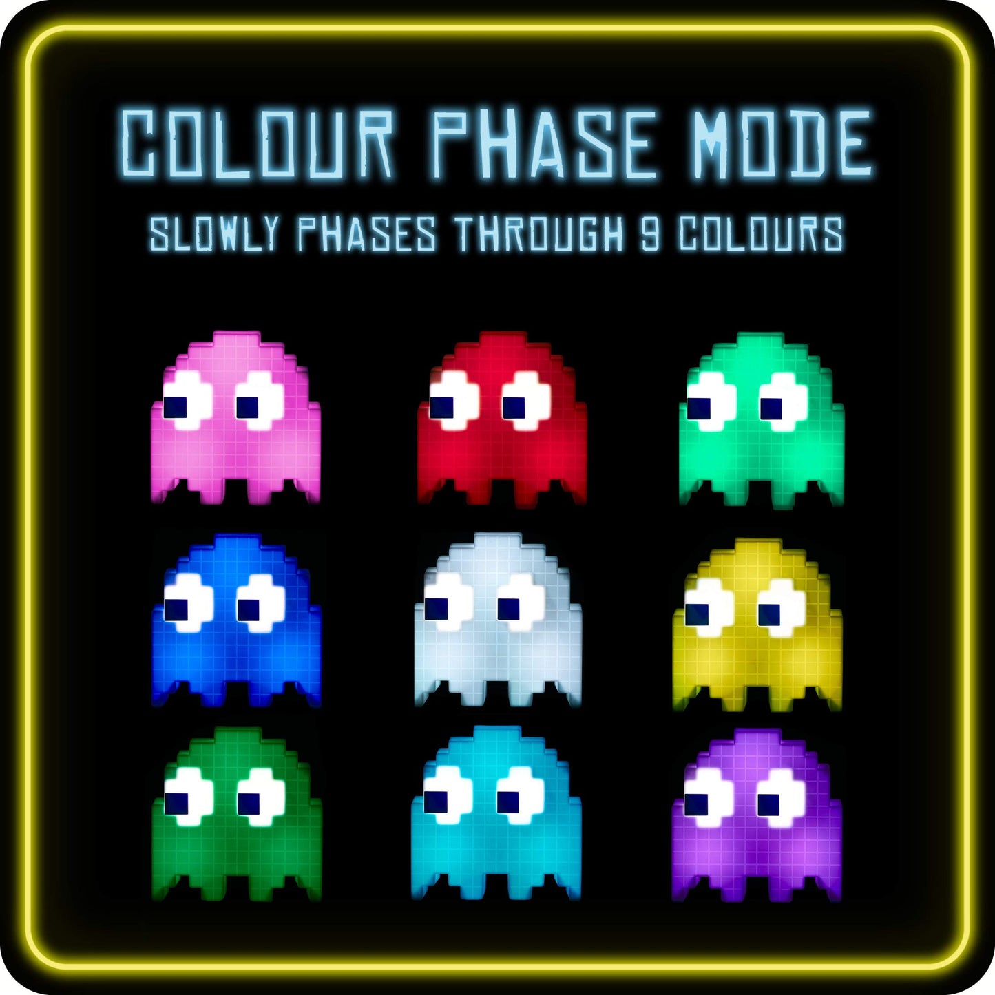 Lámpara fantasmas Pac-Man – Luz LED que baila al ritmo del juego