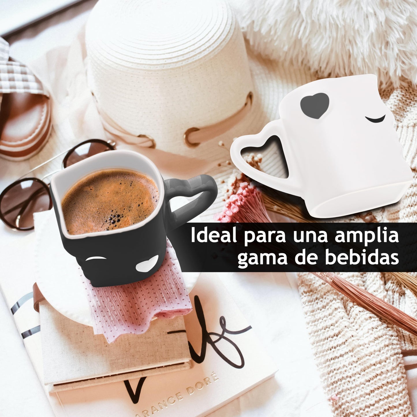 Tazas beso – Mr. & Mrs. que se encuentran en el desayuno