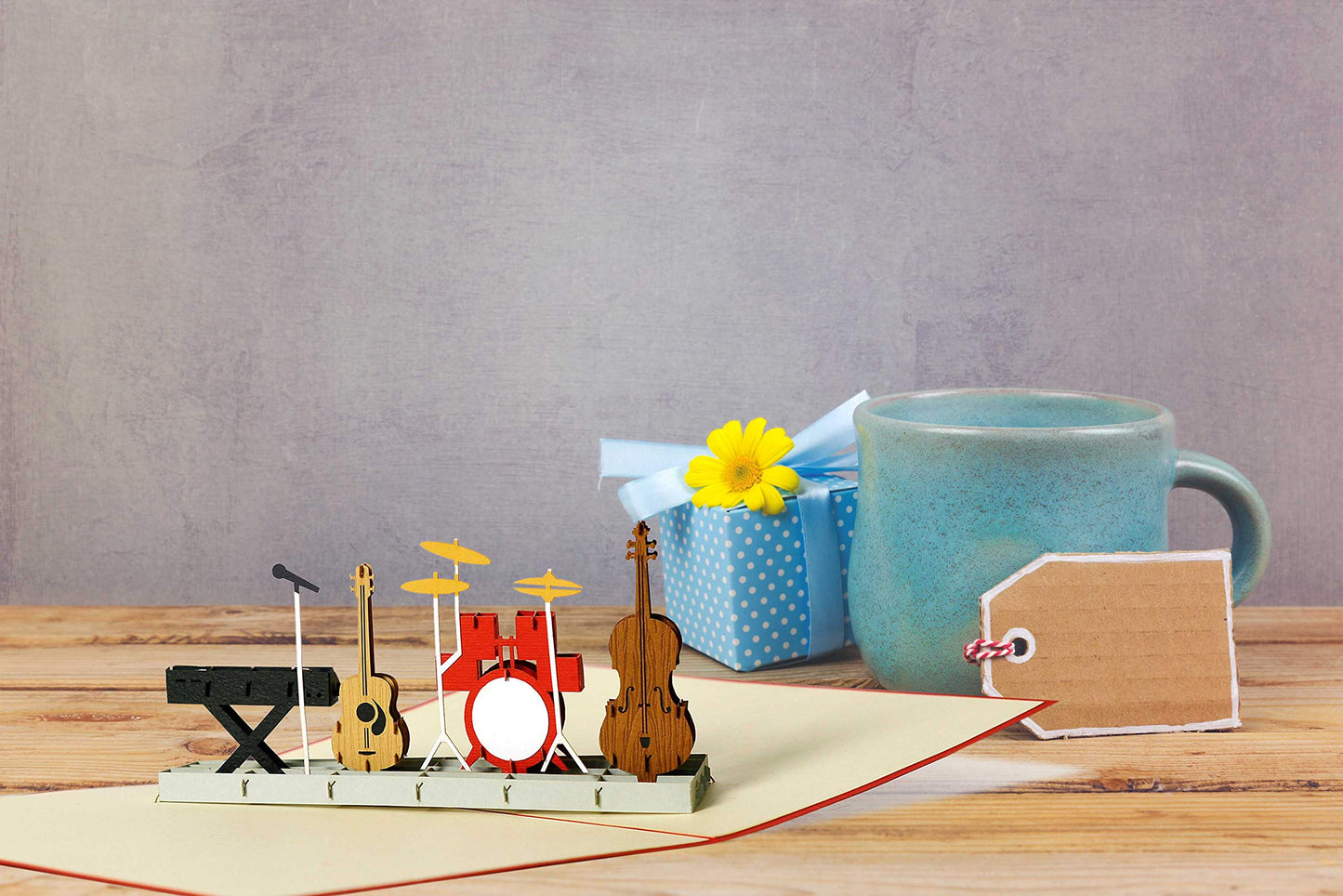 Tarjeta Instrumentos pop-up – Música y color en 3D