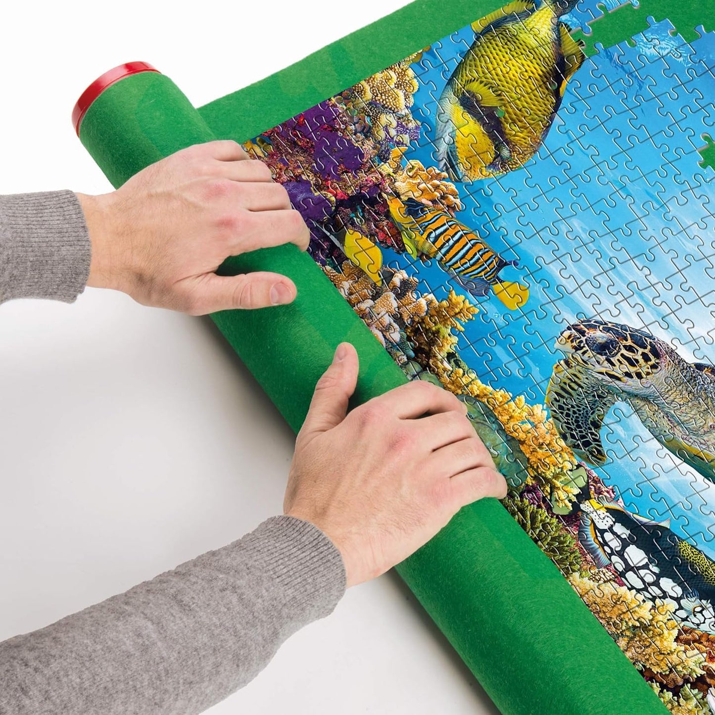 Tapete de puzzles – Verde, enrollable y práctico