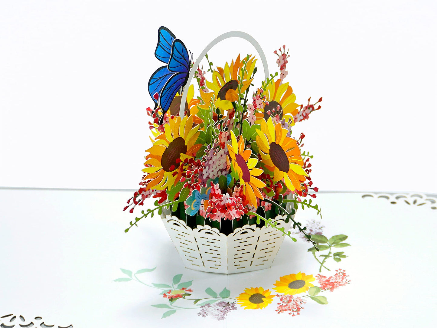 Tarjeta girasoles 3D – Que te regalen sol en papel