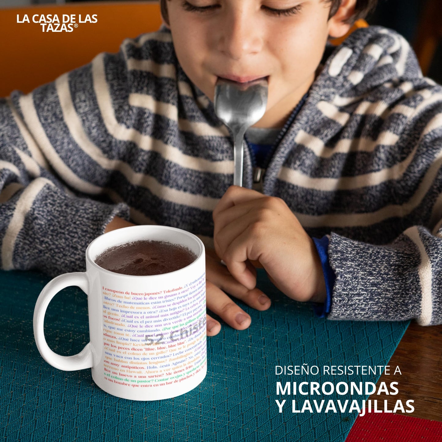 Taza 52 chistes malos – humor absurdo para empezar el día