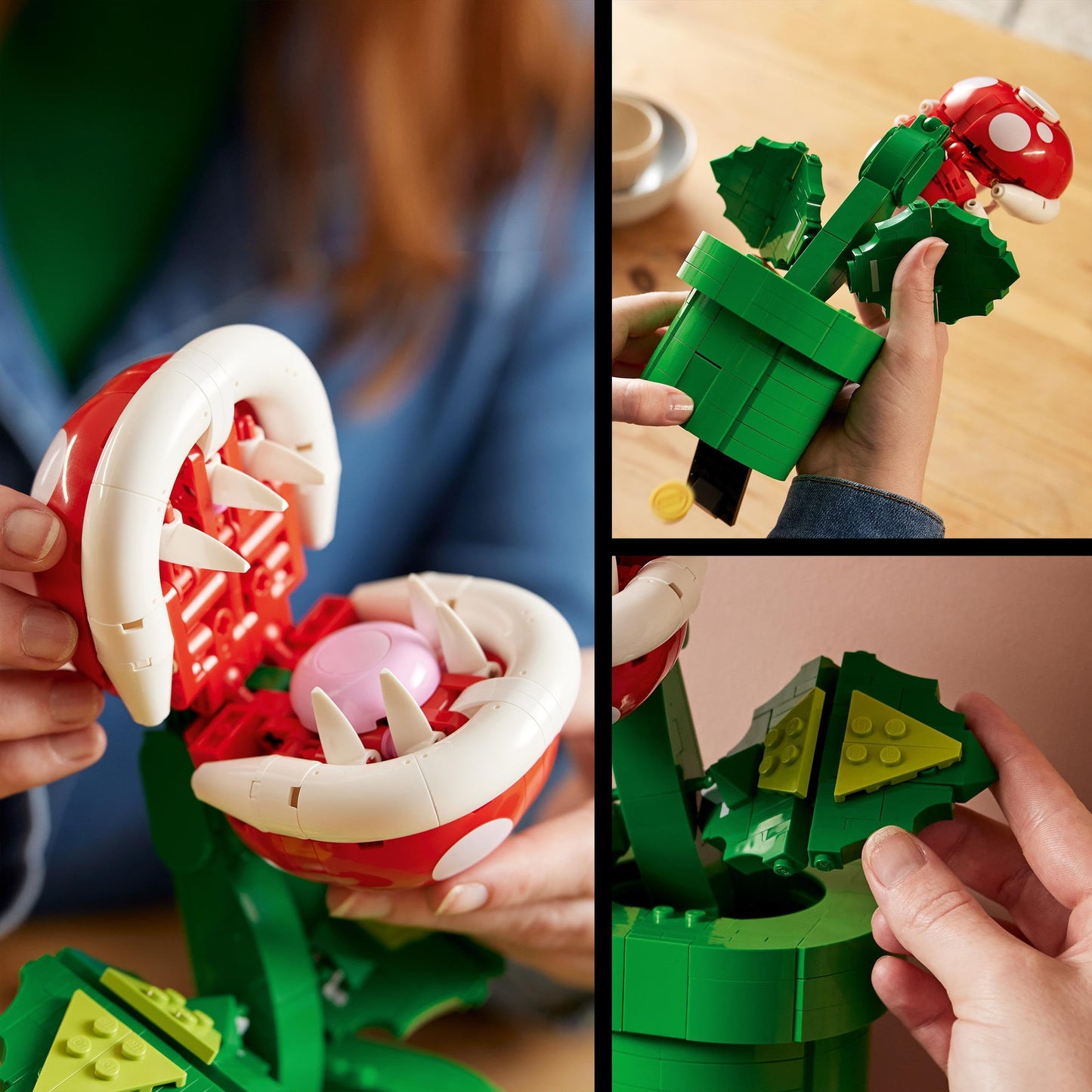 LEGO planta piraña – El villano más icónico de Mario en tu escritorio