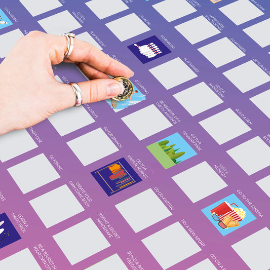 Póster 100 planes en familia – Rasca y haz recuerdos