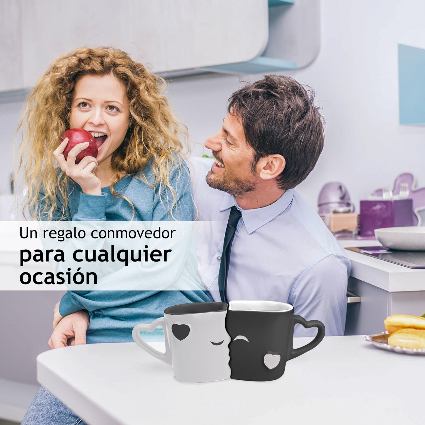 Tazas beso – Mr. & Mrs. que se encuentran en el desayuno
