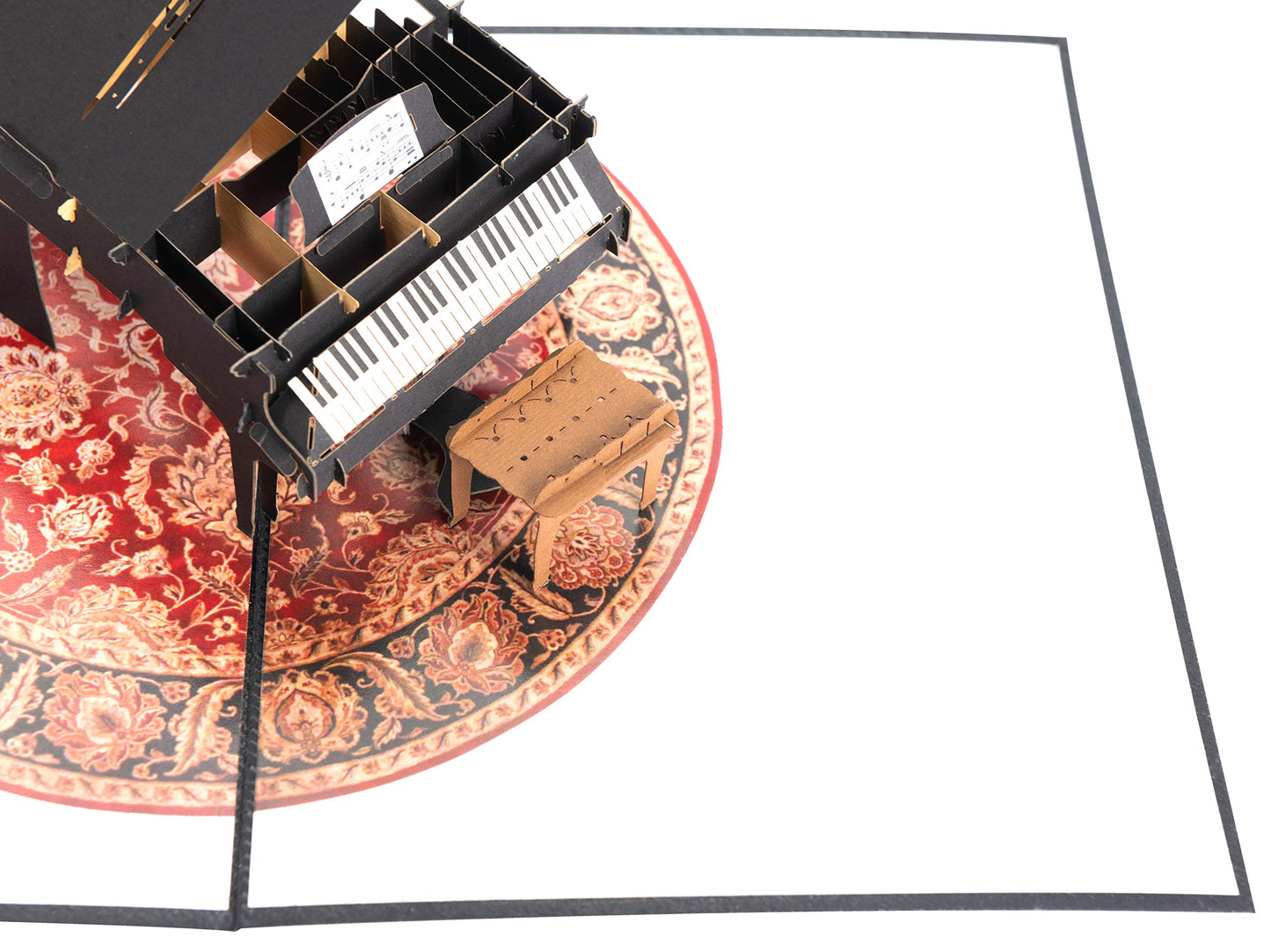 Tarjeta pop-up piano – Una nota elegante al abrirla