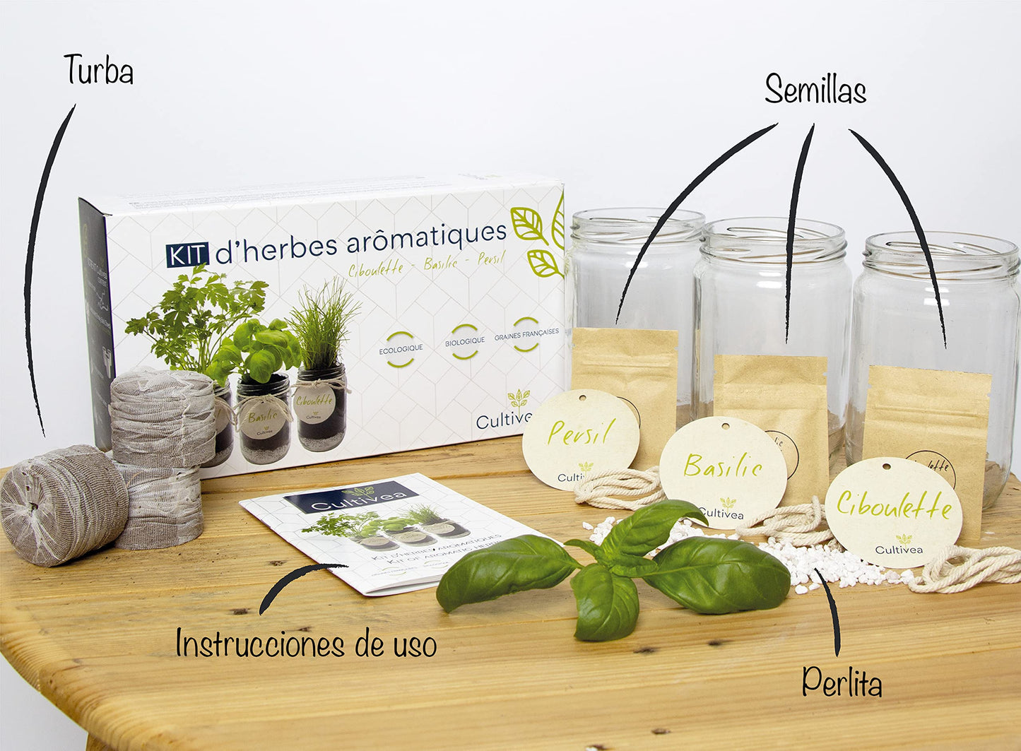 Kit completo de hierbas Cultivea – Crea tu huerto urbano ecológico en casa