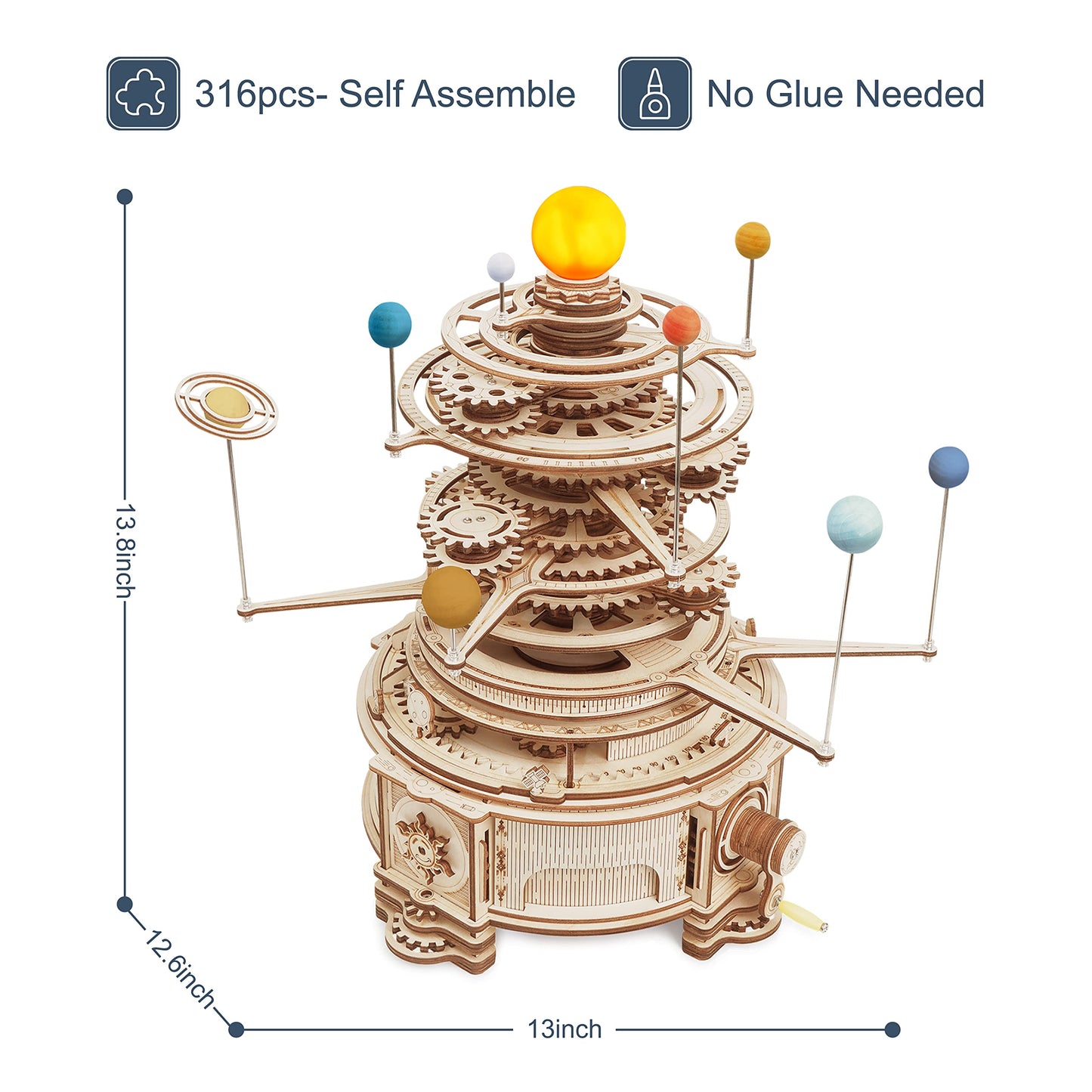 Maqueta Sistema solar – Puzzle mecánico con movimiento planetario
