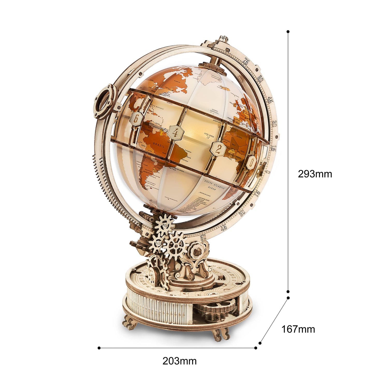 Maqueta Globo terráqueo – Puzzle 3D con luz