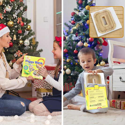 Hucha de Madera Letra E – Tu Nombre, Tu Ahorro