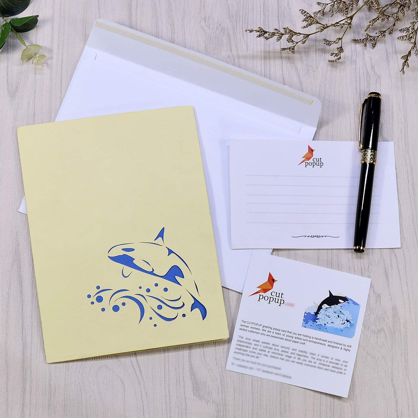 Tarjeta 3D Orca – Salto de libertad sobre las olas