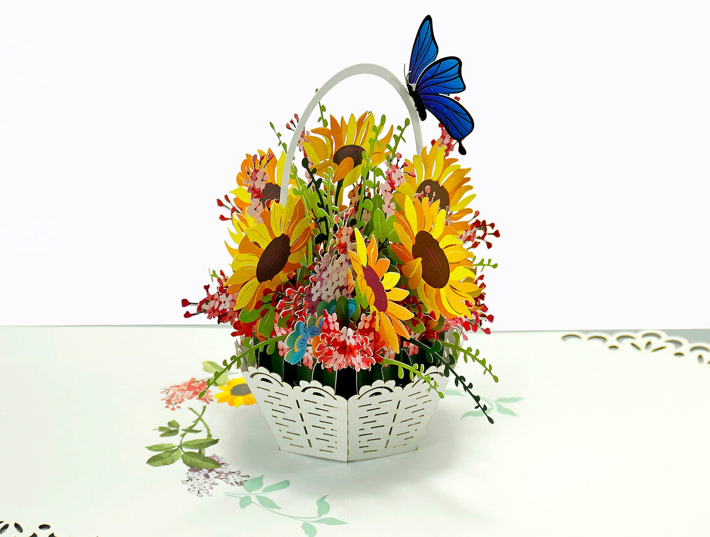 Tarjeta girasoles 3D – Que te regalen sol en papel