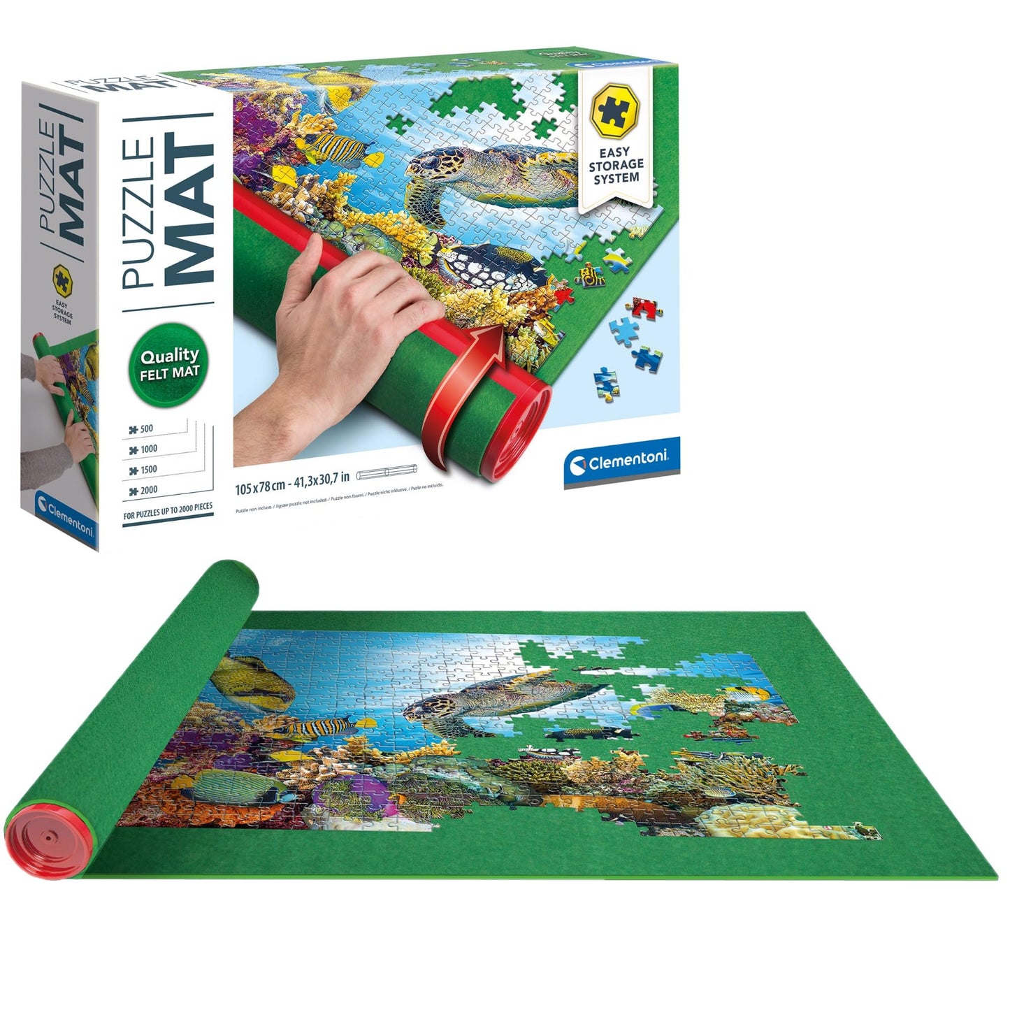 Tapete de puzzles – Verde, enrollable y práctico