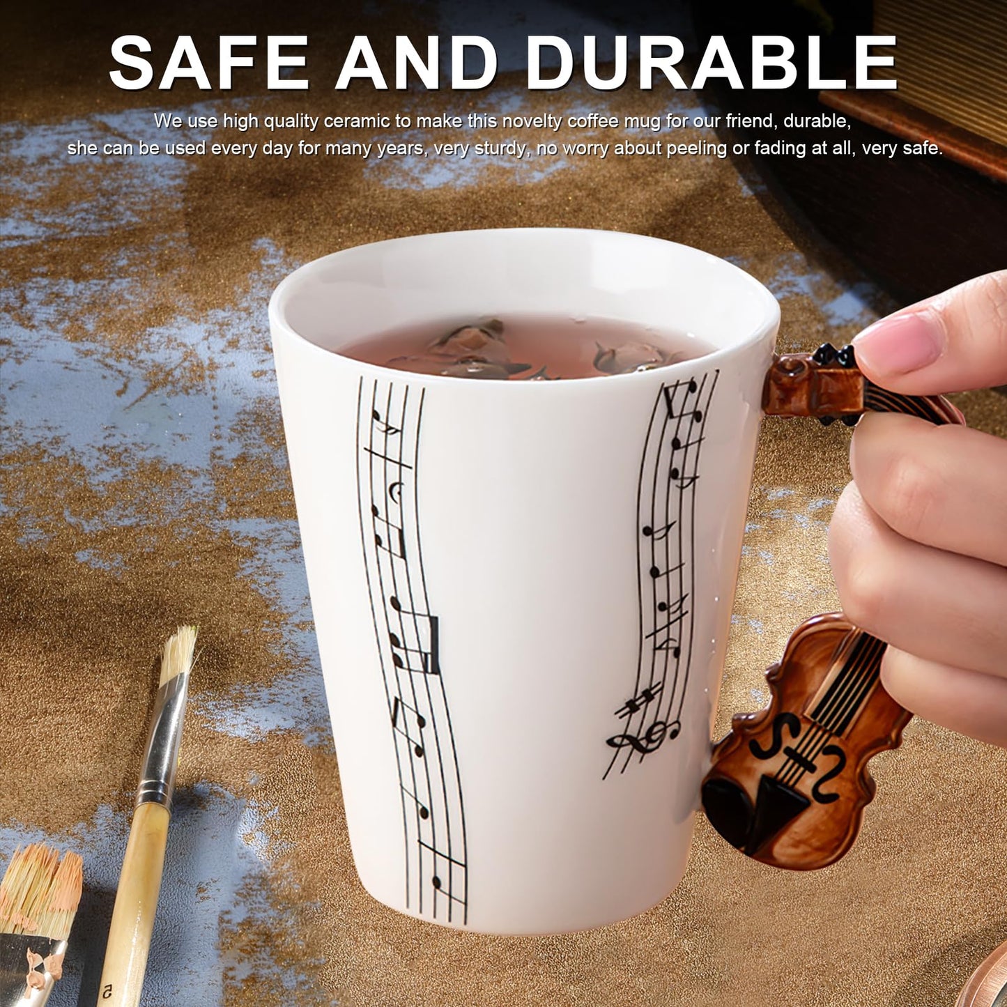 Taza guitarra – Café con notas y partituras