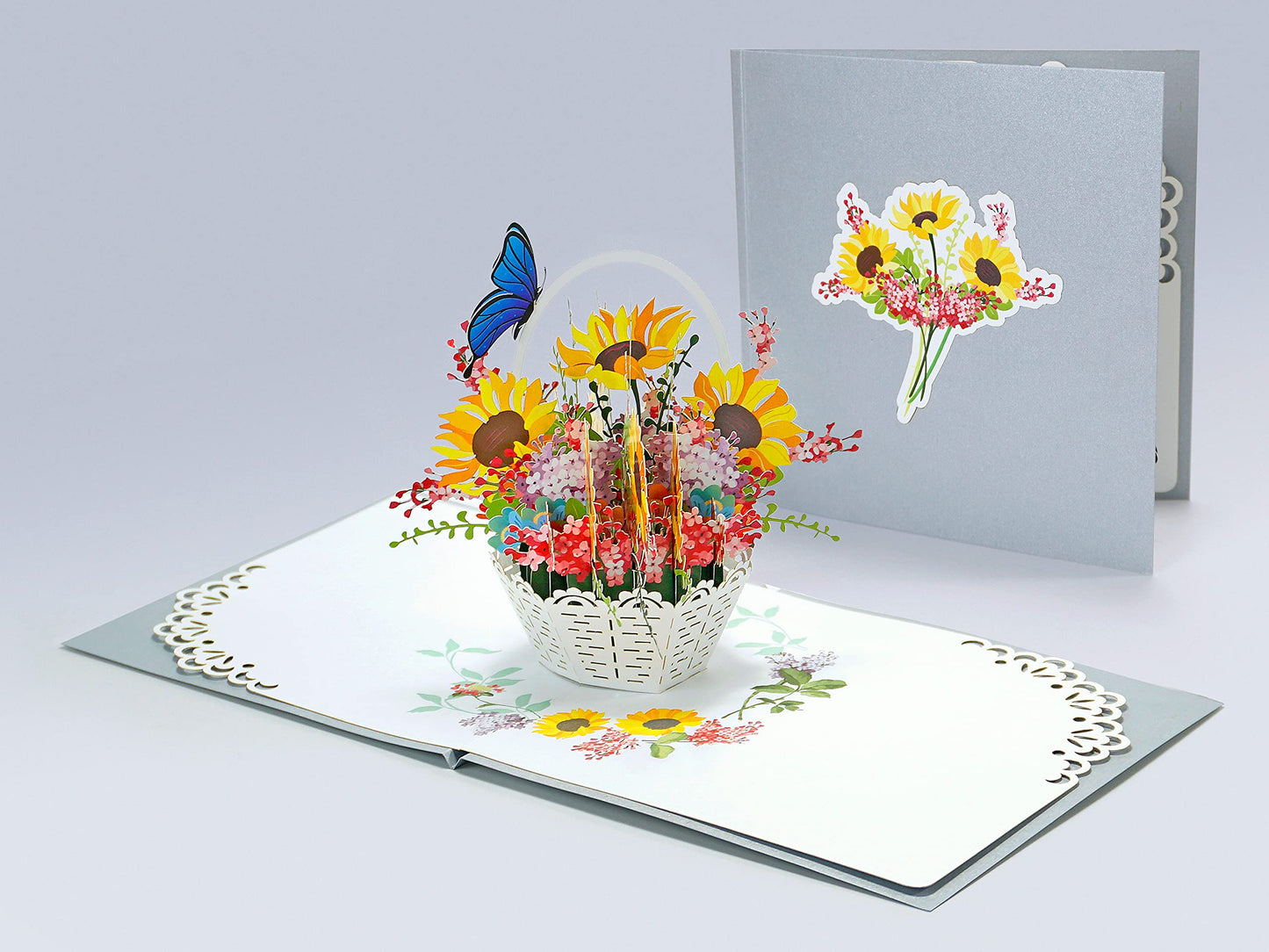 Tarjeta girasoles 3D – Que te regalen sol en papel