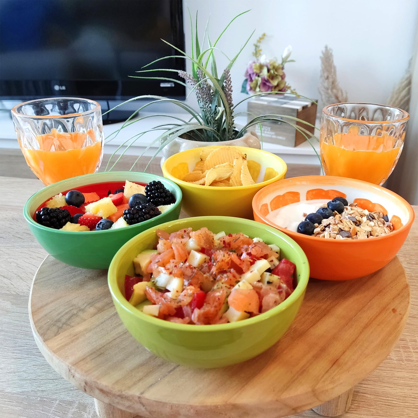 Set de 4 cuencos frutales – Aperitivos con toque de color