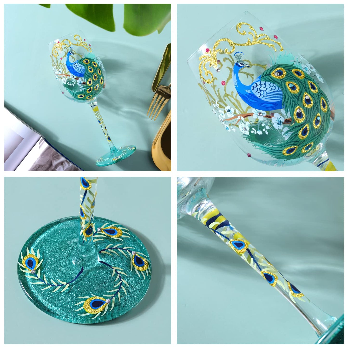 Copa de vino pavo real – Un plumaje digno de brindar