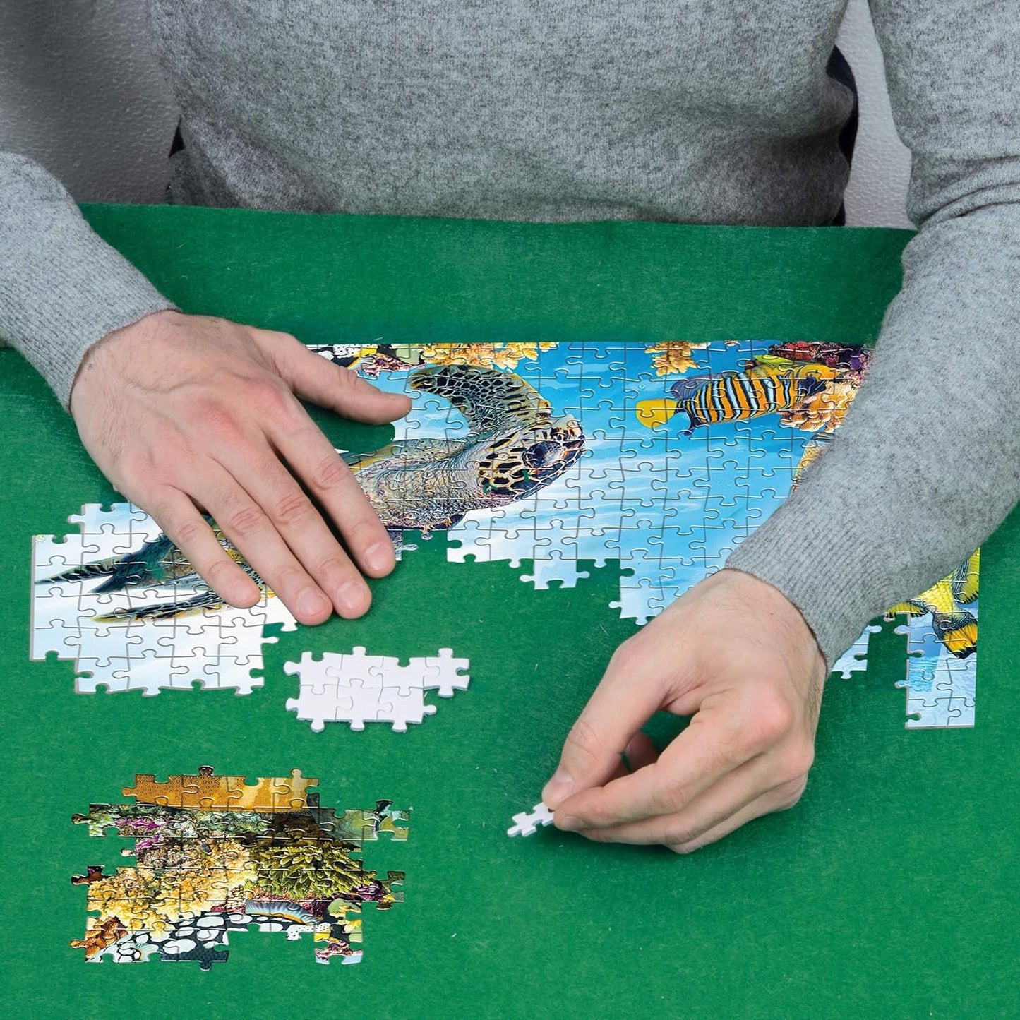 Tapete de puzzles – Verde, enrollable y práctico