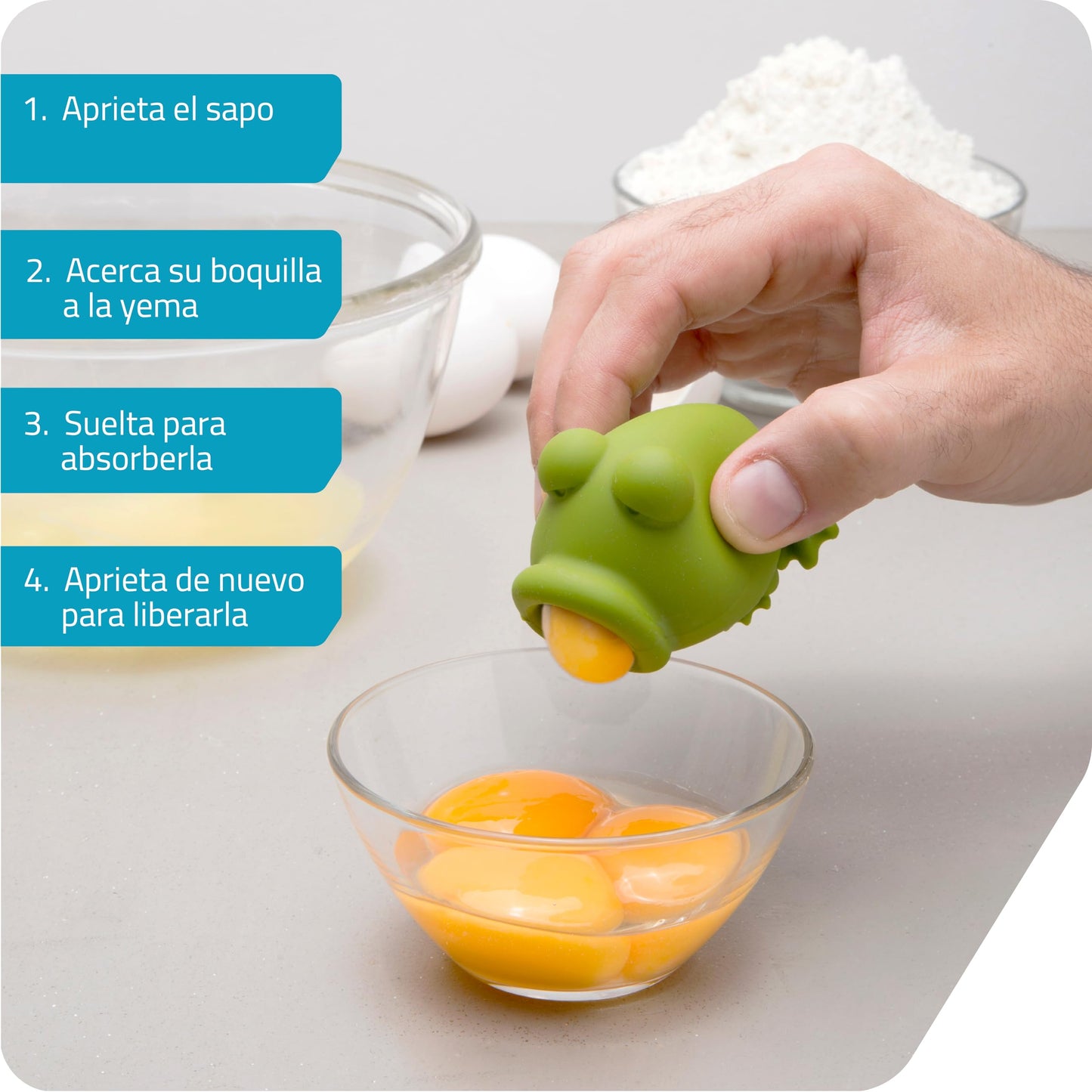 Separador YolkFrog – La rana que separa la yema con gracia