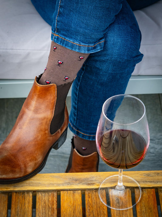 Calcetines vino – Uvas, pasos y mucho estilo