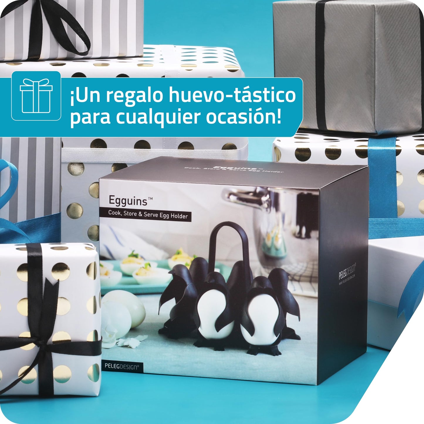 Porta huevos pingüino Egguins – Hervidos con estilo polar