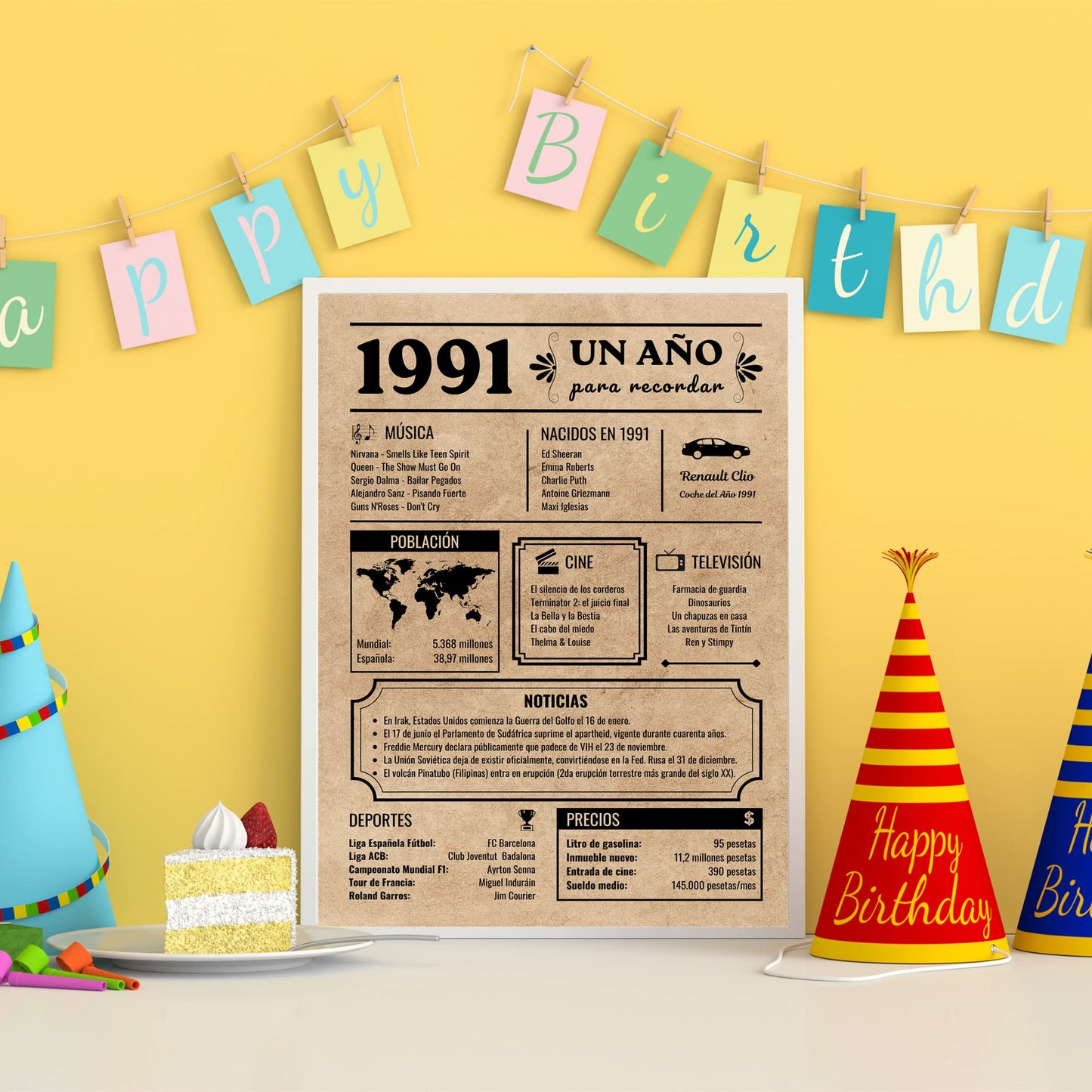 Póster Año Retro – Tu año favorito contado en curiosidades