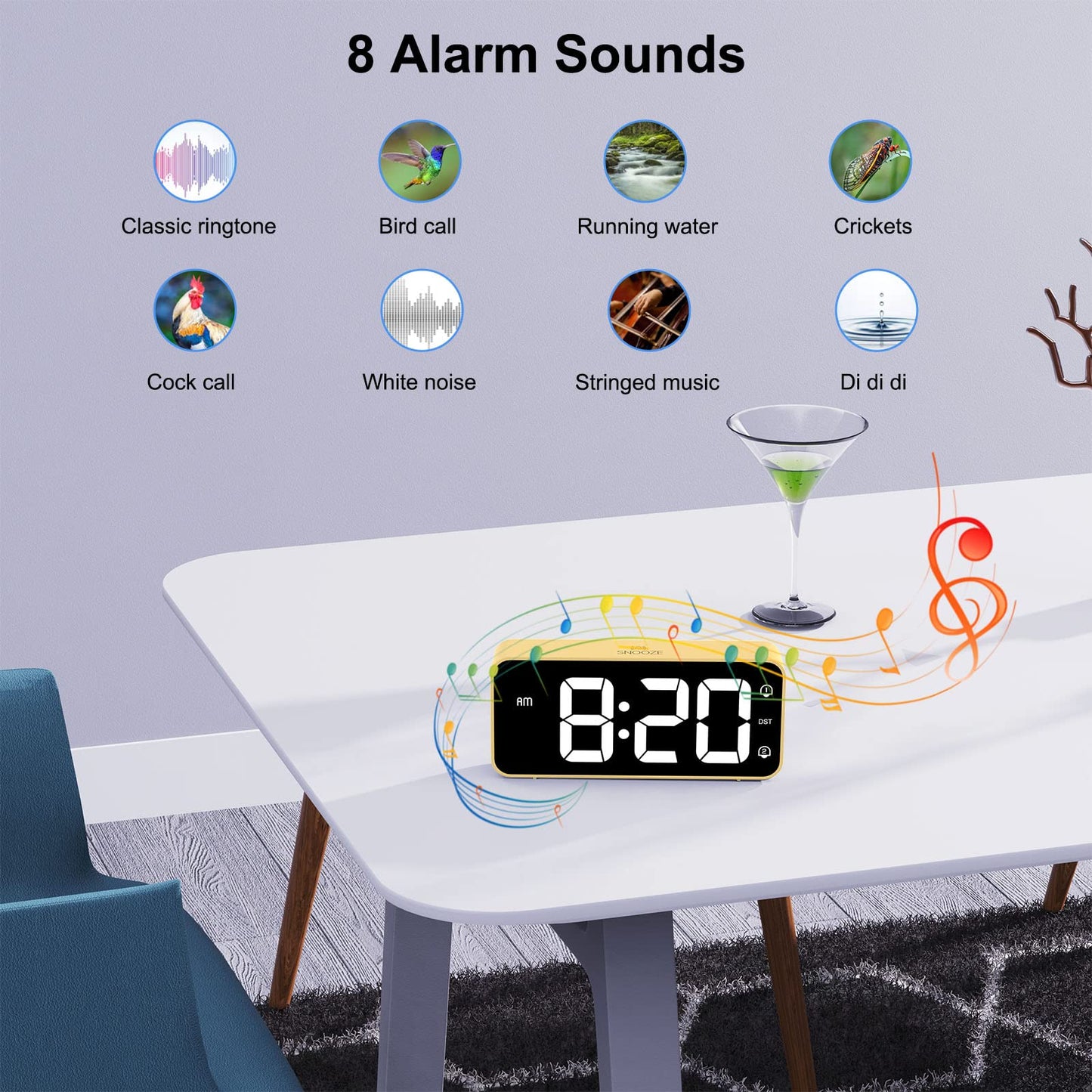 Despertador LED – Minimalismo con luz, hora y temperatura