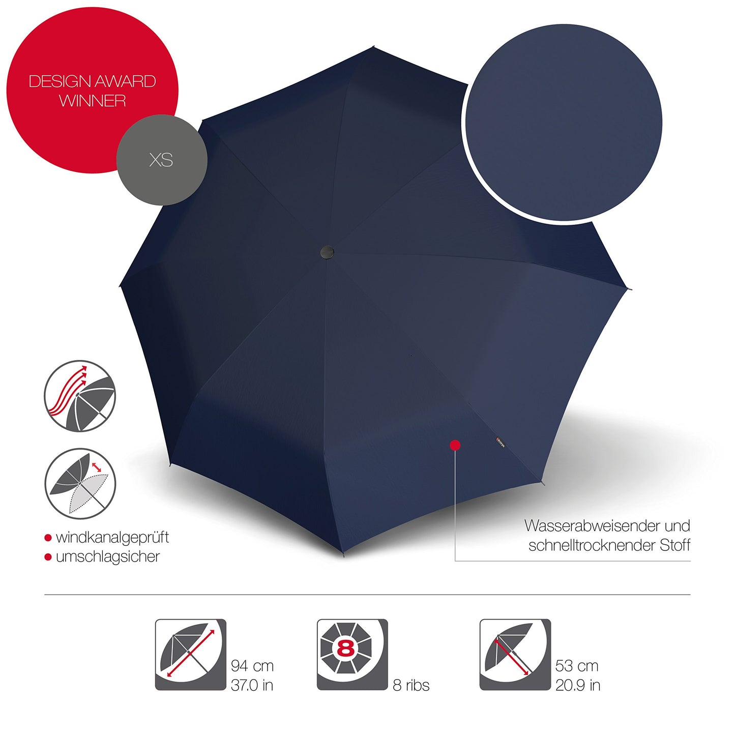 Paraguas de bolsillo Knirps X1 – Pequeño, elegante y a prueba de tormentas