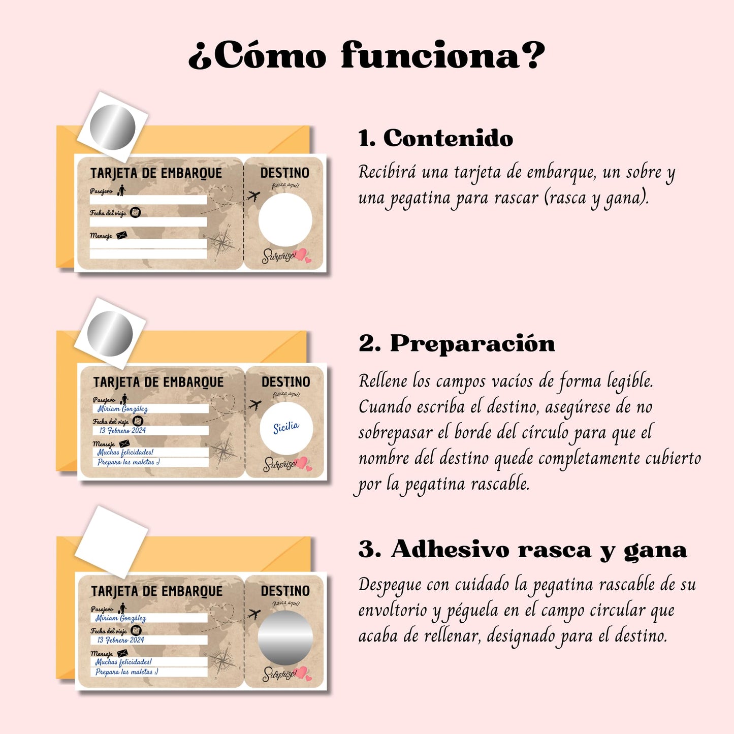 Tarjeta sorpresa de viaje – Rasca el destino y haz las maletas