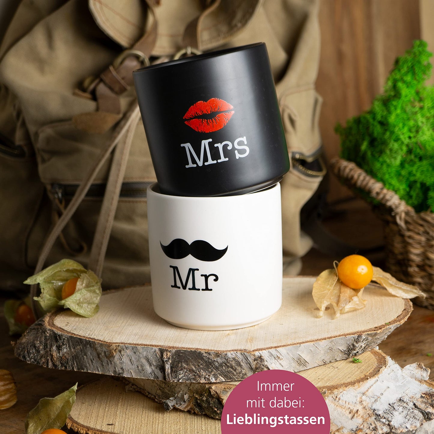 Tazas Mr y Mrs en caja – Un dúo perfecto en porcelana