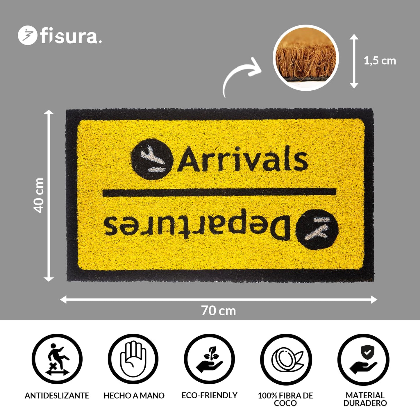 Felpudo "Arrivals" – Entrada con alma viajera
