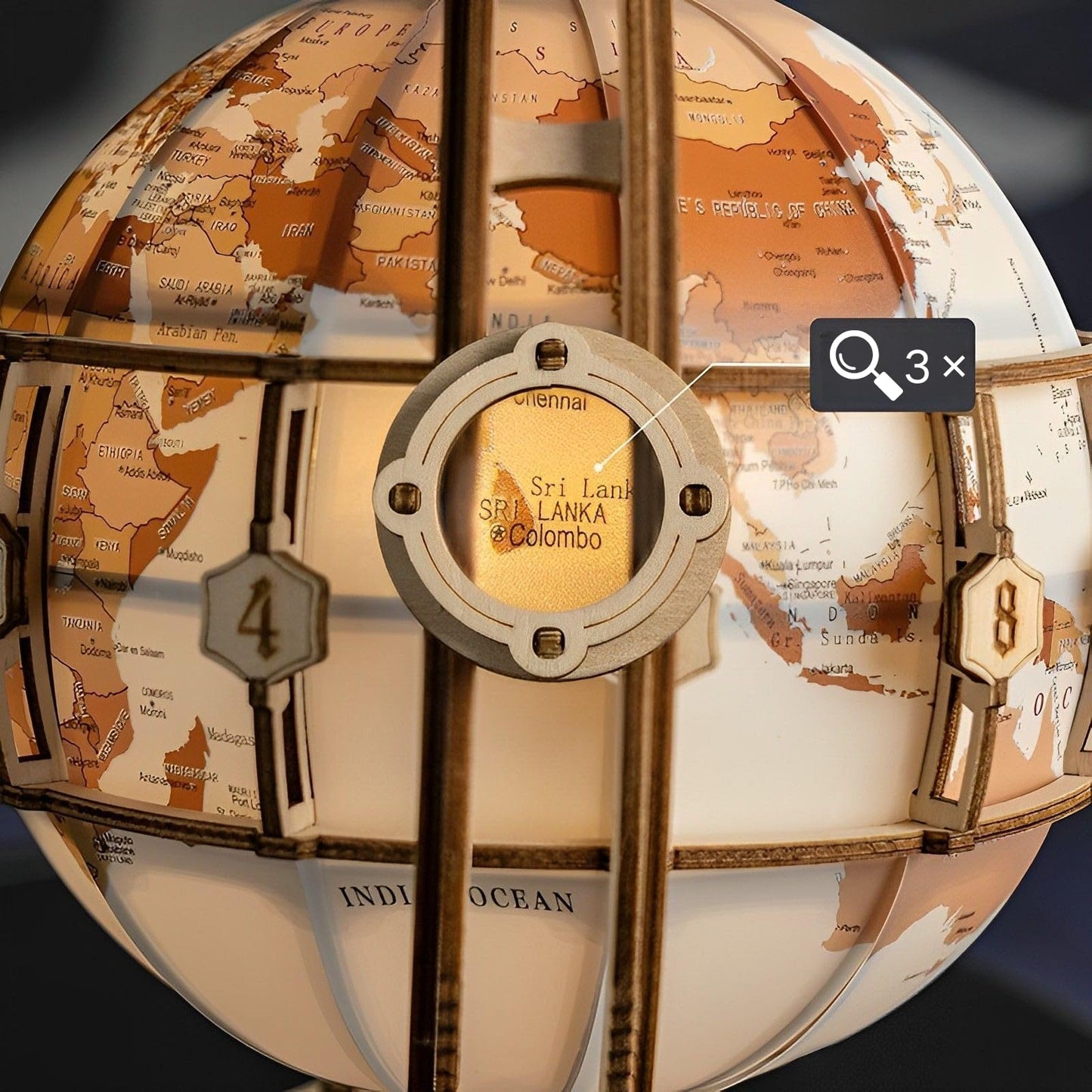 Maqueta Globo terráqueo – Puzzle 3D con luz