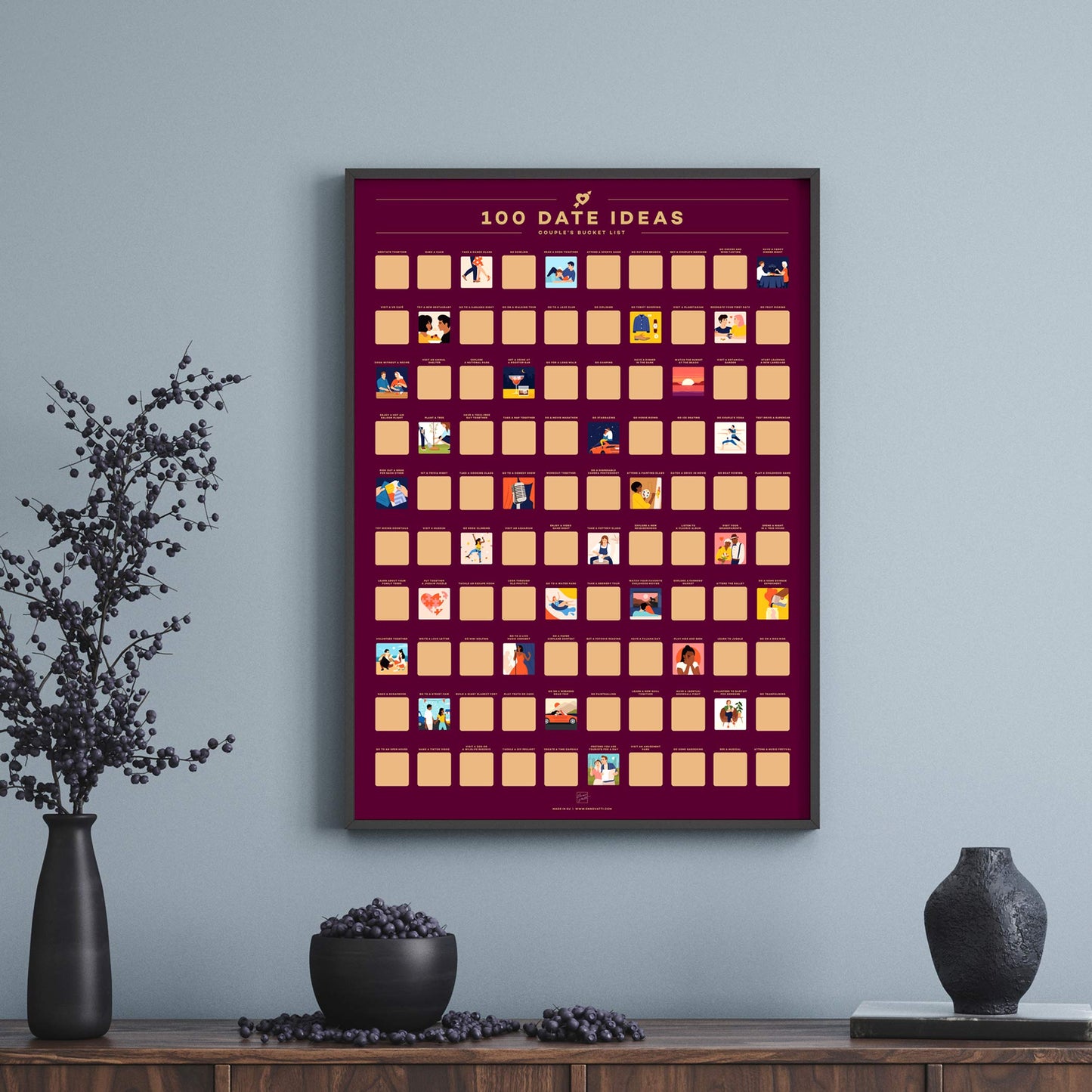 100 planes románticos– Póster para rascar en pareja