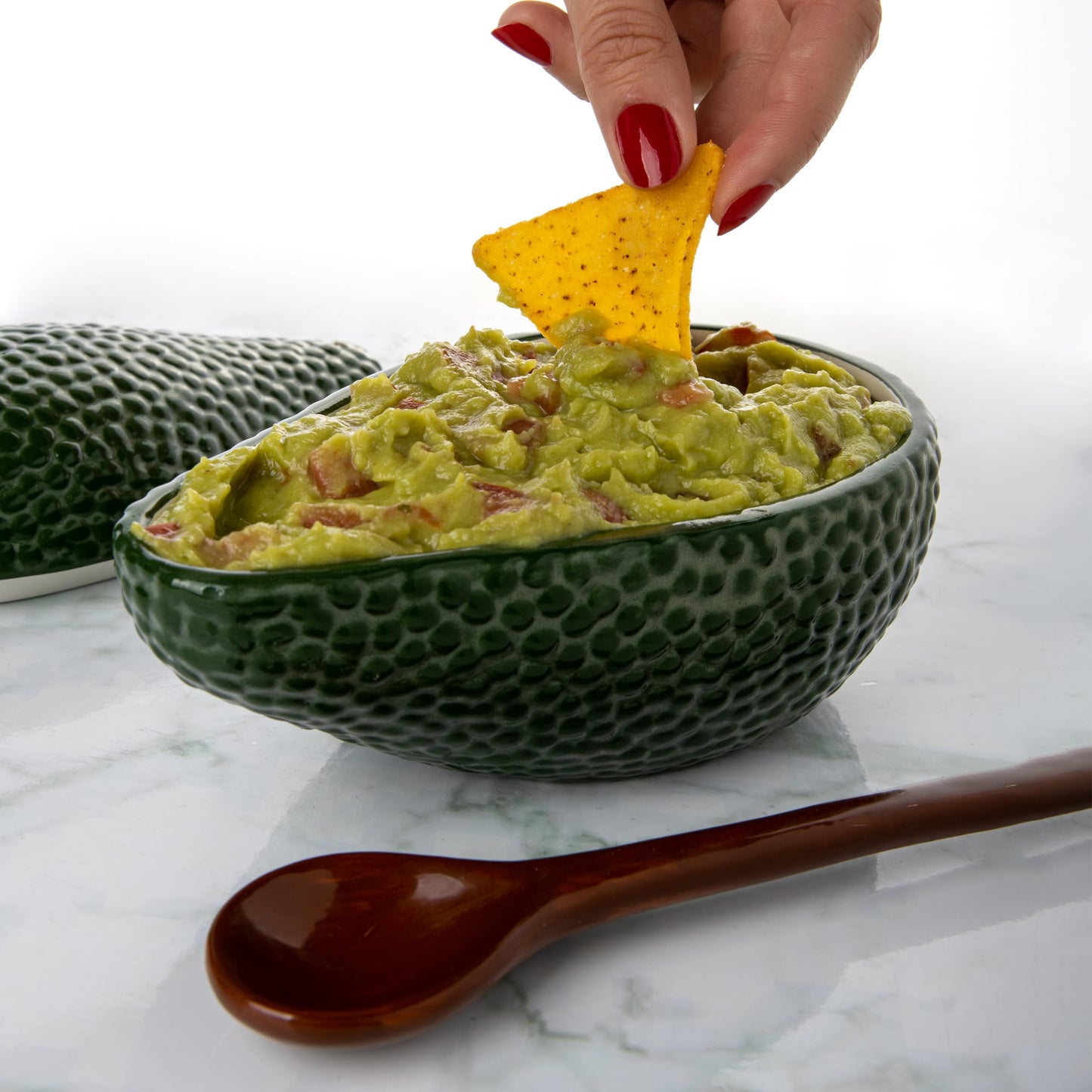 Set para dipear con forma de aguacate – Nachos, guacamole y buen rollo
